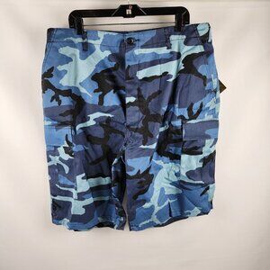 ROTHCO Shorts 65218 BDU Mens Combat Button Fly Cargo Sky Blue Camo Size XL NWT